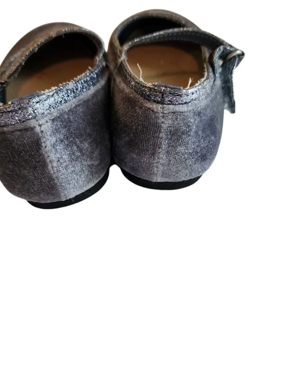 Gymboree Winter Star Gray Velvet Flats Mary Janes Girls size 6